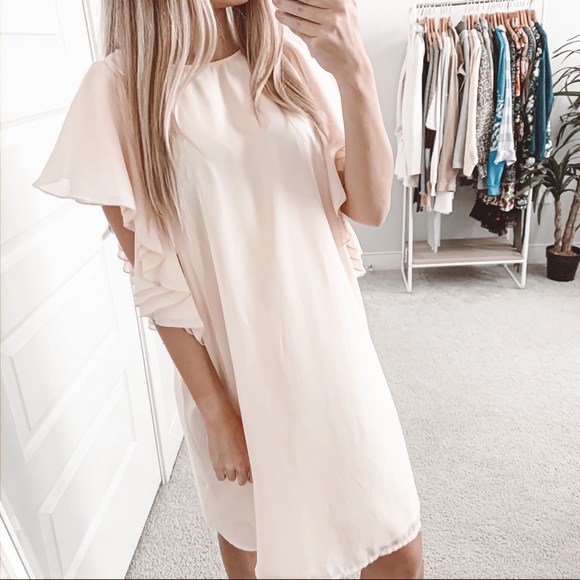ASOS Dresses & Skirts - ASOS Ruffle Mini Shift Dress Peach